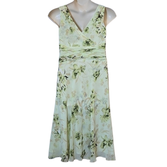 Vintage Coldwater Creek Green Floral Babydoll Dress Size 10 Fairy Y2K Whimsy - Picture 14 of 16